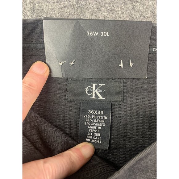 CALVIN KLEIN Mens Flat Front Regular Straight Dress Pants Size 36x30 Gray NWT - Picture 4 of 8